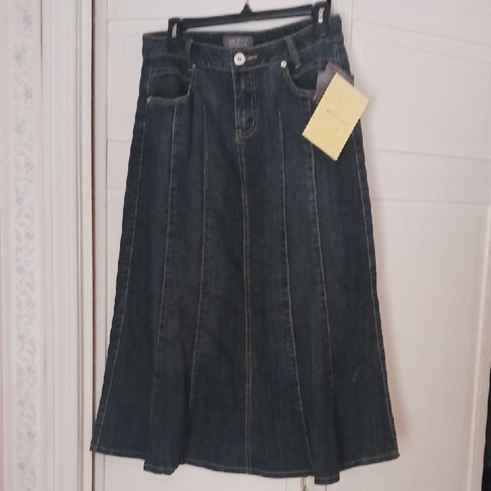MaxMara Blue Midi A-Line Skirt Pleated Casual